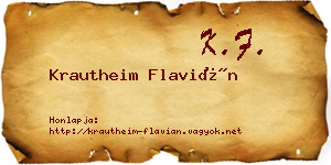 Krautheim Flavián névjegykártya